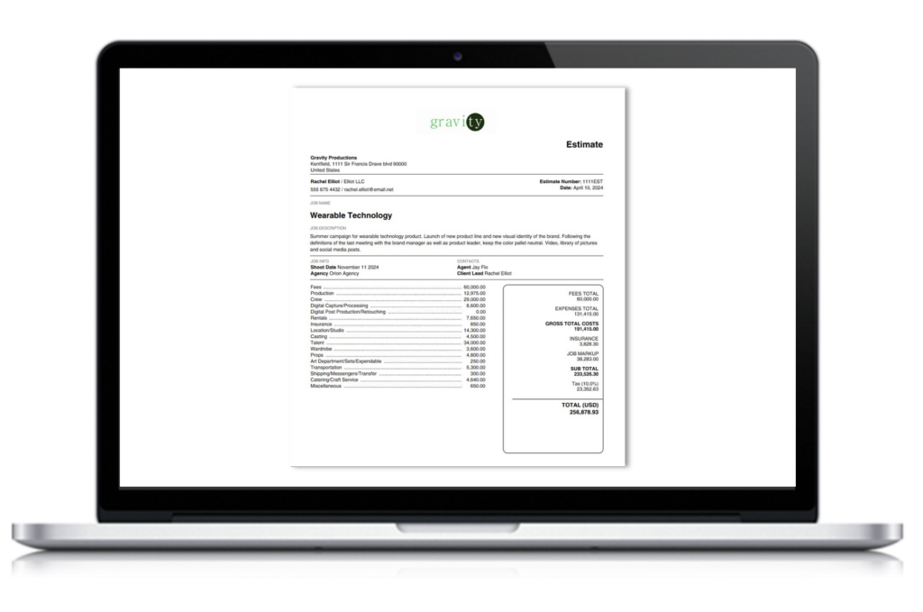 Professional photographer reviewing photography bidding estimates on BlinkBid software platform